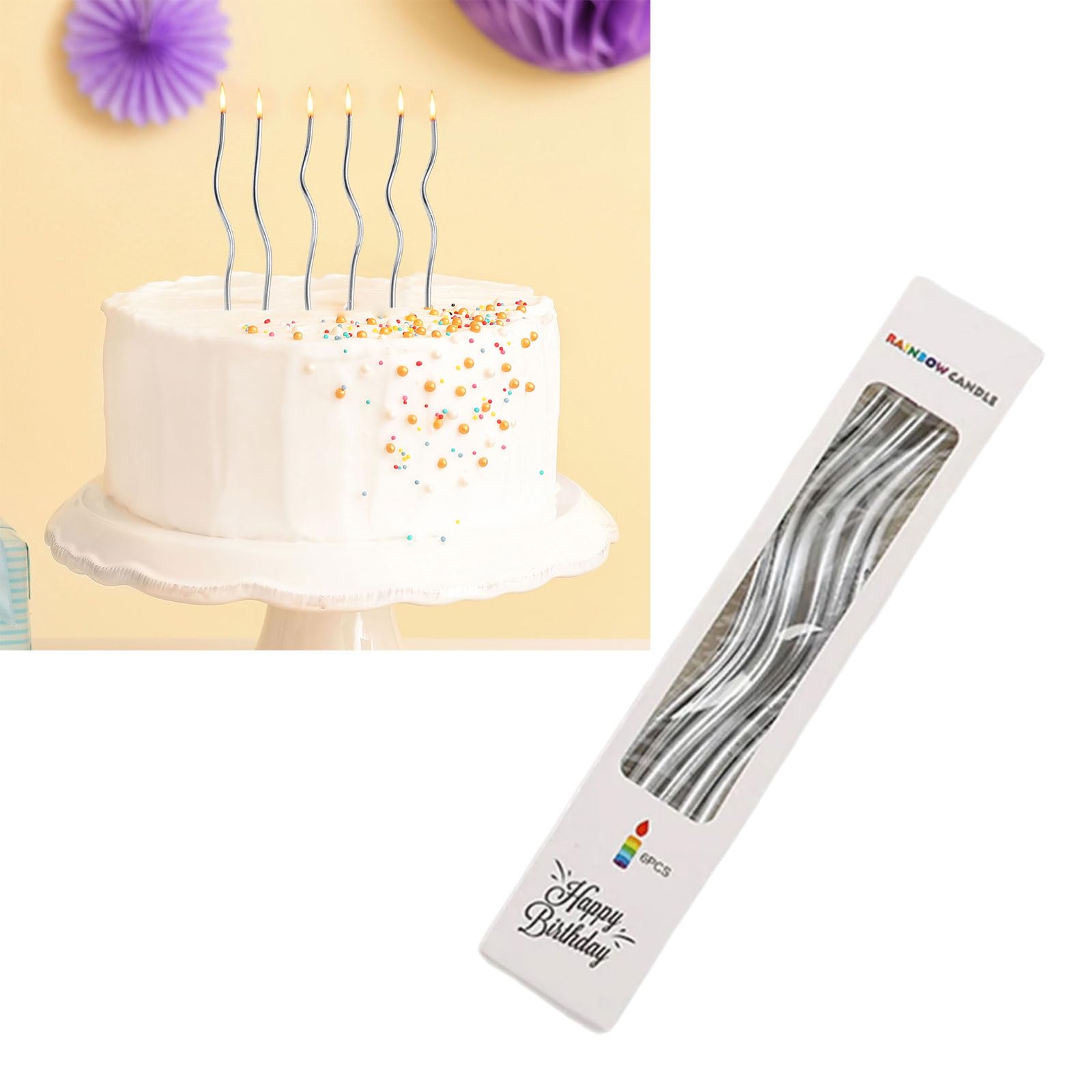 6Pieces Functional Curved Decorative Cake With Gold Plating For Birthday And Anniversary Party Decorations