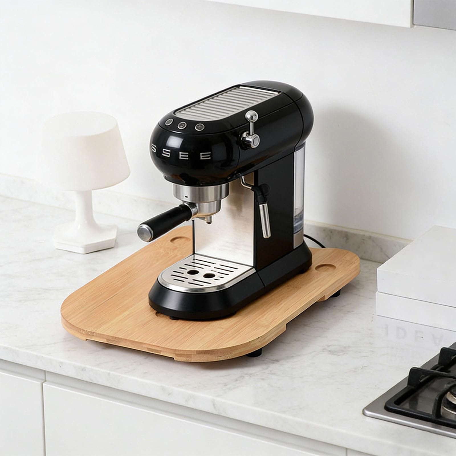 Supporto compatto in legno con movimento stabile per robot da cucina multifunzione e macchina da caffè, base stabile per macchina da cucina