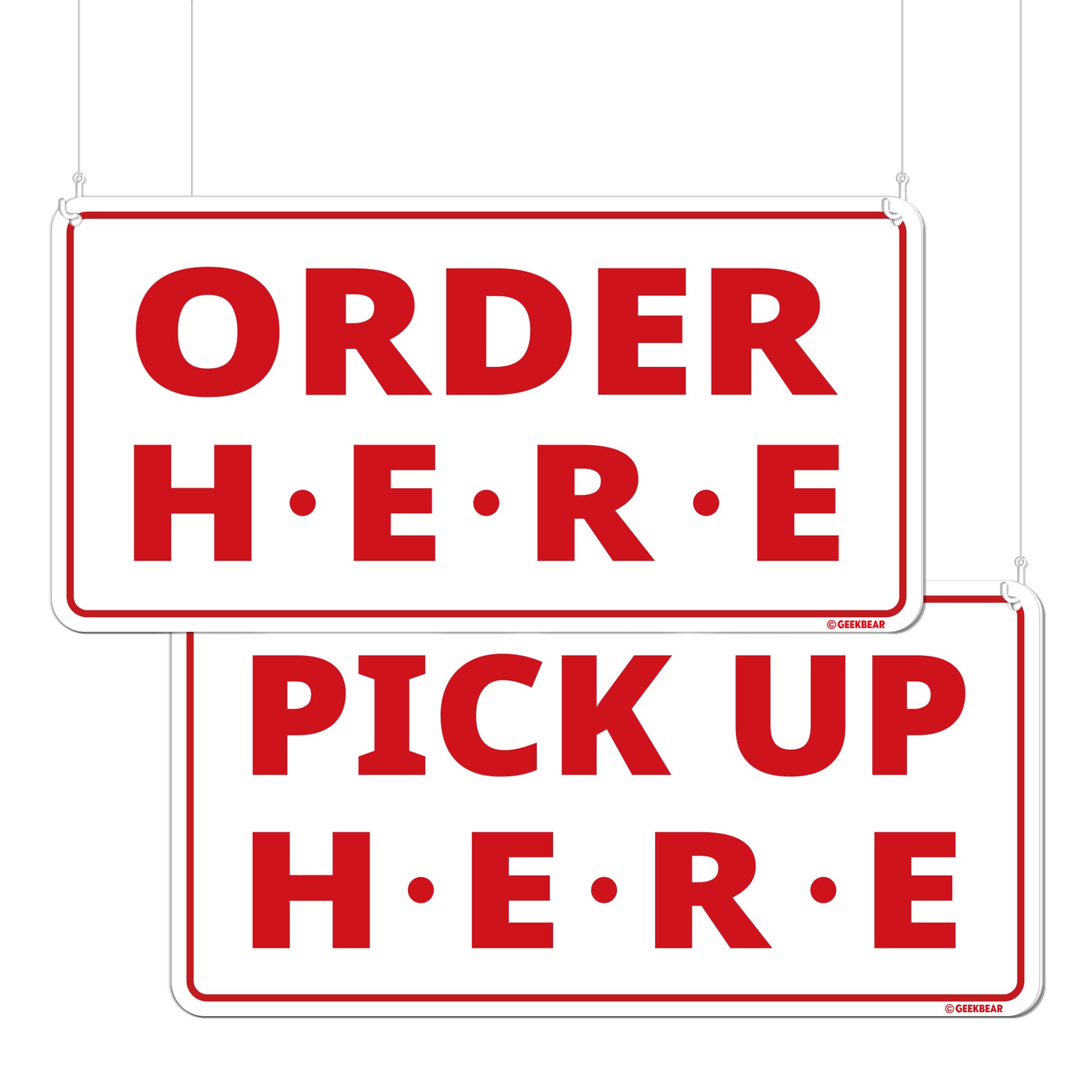 Amazon | Order Here Pick Up Here Sign (White) | 店舗看板 | 文房具
