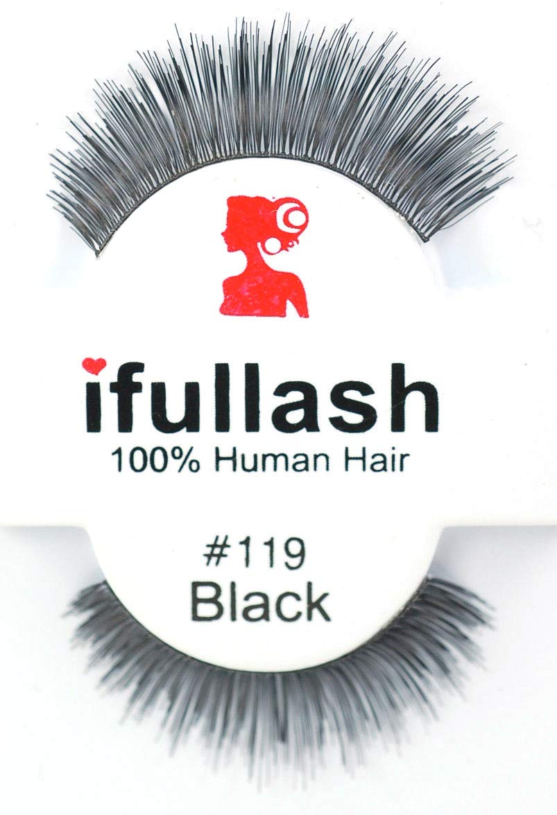 #119, 12 Pairs ifullash 100% Human Hair Eyelashes