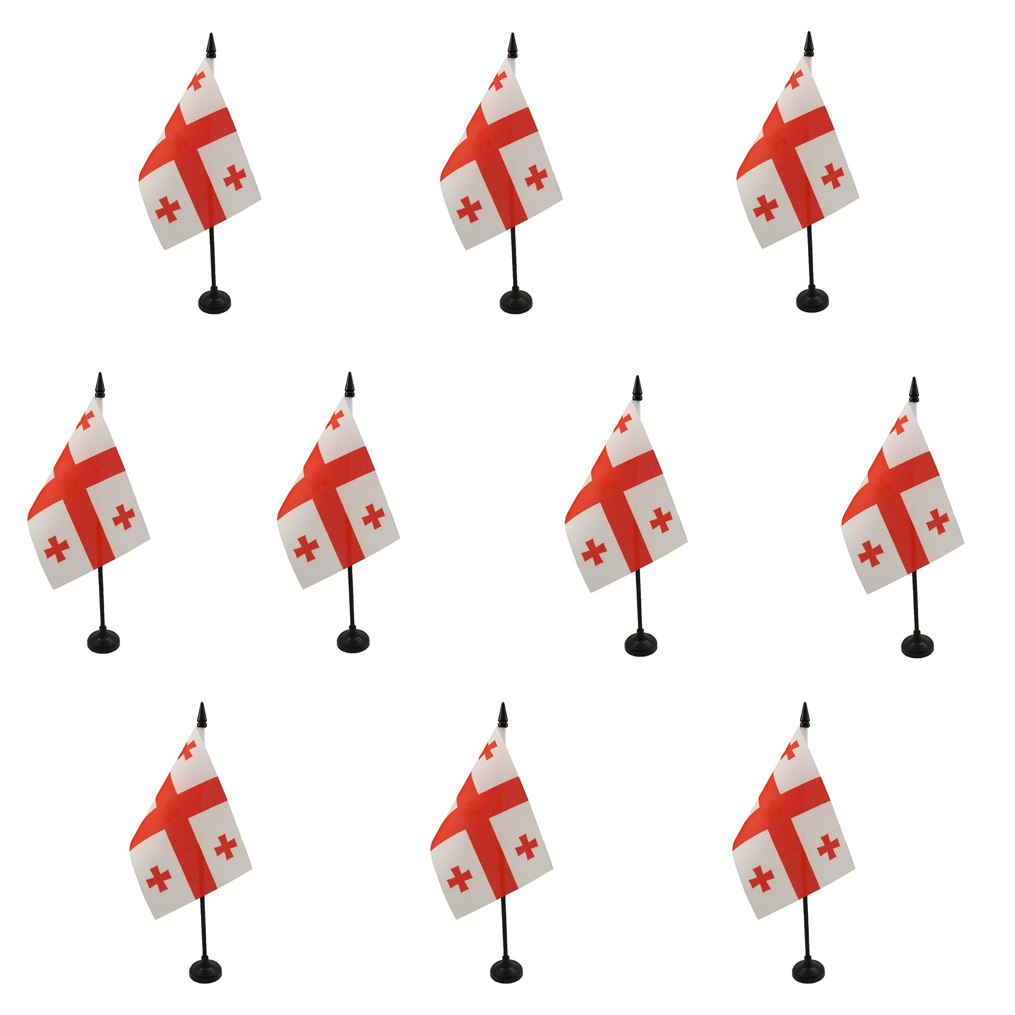 AZ FLAG Pack of 10 Georgia Table Flags 4x6 in 100D Polyester Plastic Base