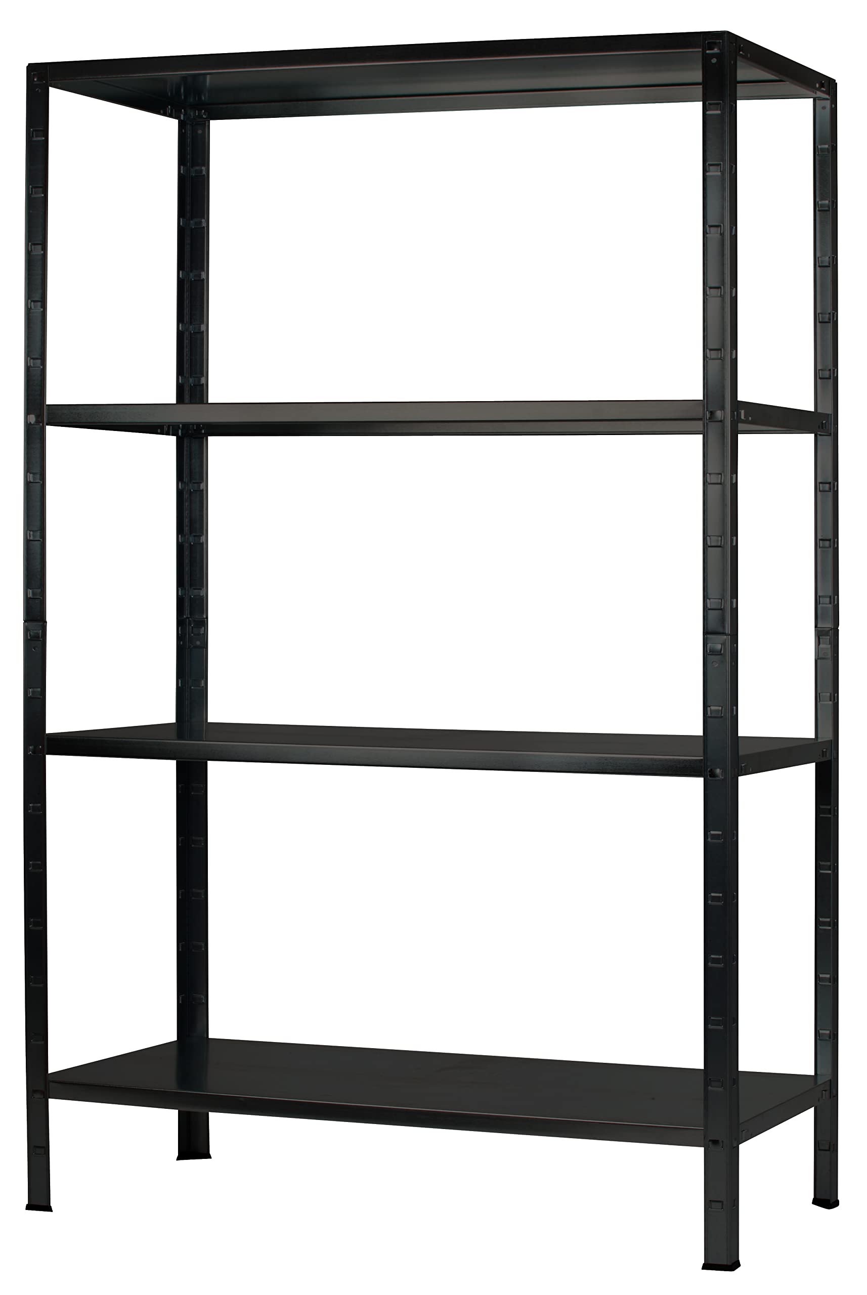 SCHULTE Regalwelt Regał wtykowy z 4 półkami PowerMAX, nośność 65 kg, 190 x 100 x 40 cm (wys. x szer. x gł.), czarna struktura, regał magazynowy, regał warsztatowy, regał piwniczy, regał garażowy,