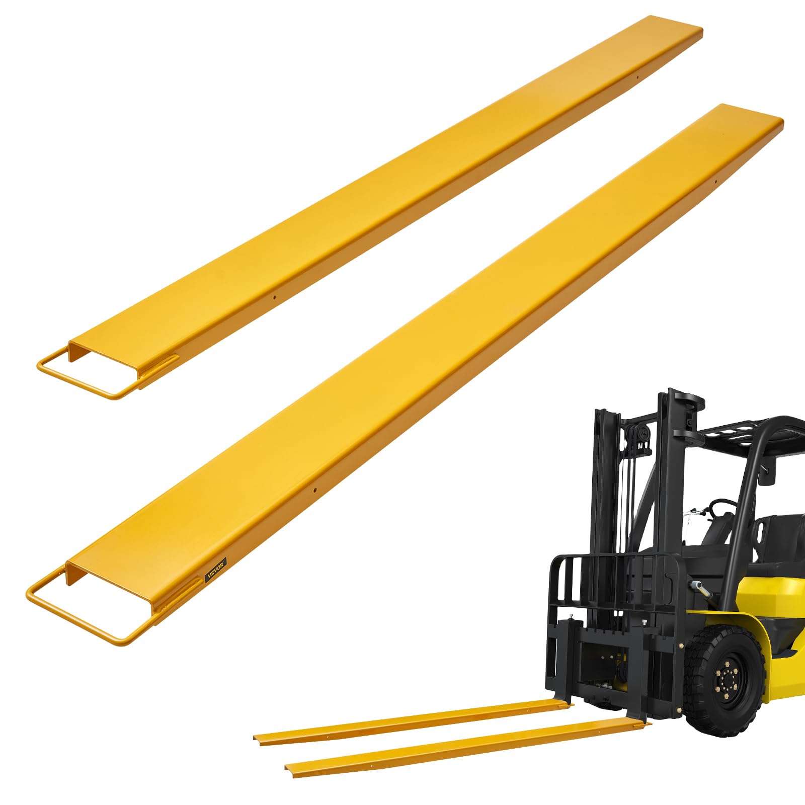 VEVOR Forklift Extensions, 96 Inch Pallet Fork Extensions 5.5 Inch Width, Heavy Duty Fork Extensions for Forklifts, 1 Pair Forklift Extensions for Forklift Truck