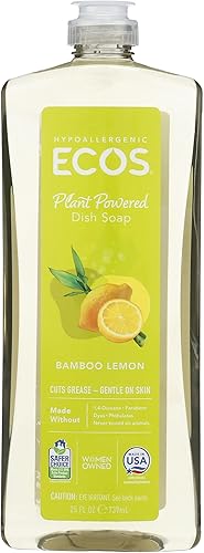 Ecos cos Dishmate - Plato líquido de bambú y limón, 25 onzas, paquete de 6