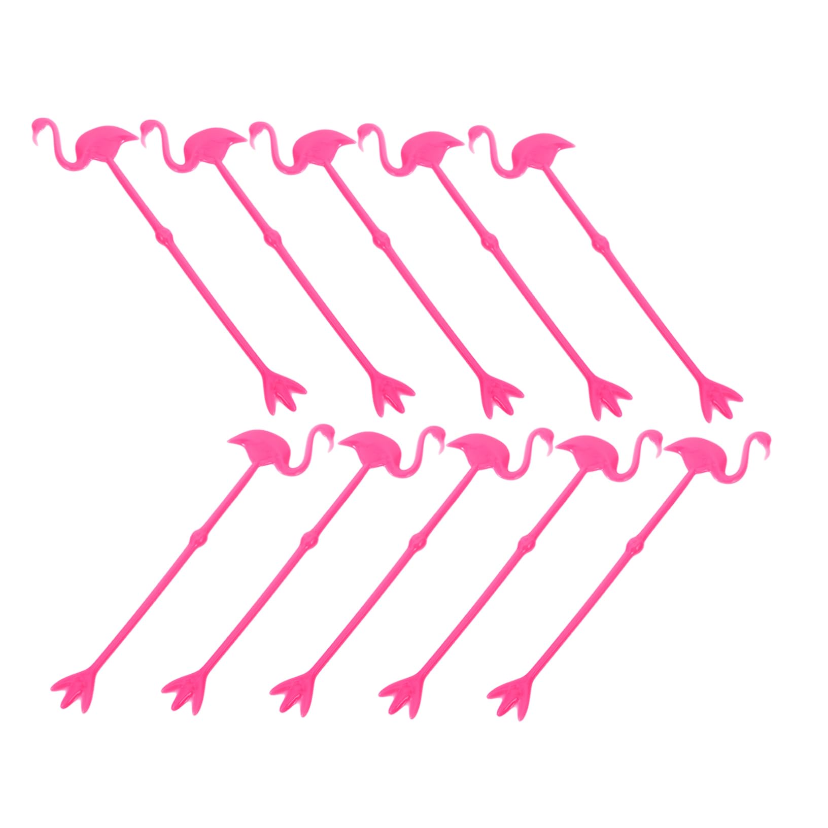 GLEAVI 12 Pack Flamingo Cocktail Stirrer Sticks Sticks Drink Stirrer for Parties Rosy Plastic Stir Drink Rods for Hawaiian Theme Events