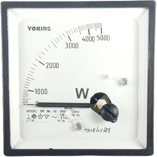 YOKINS Analog Wattmeter 5000W 96x96 mm
