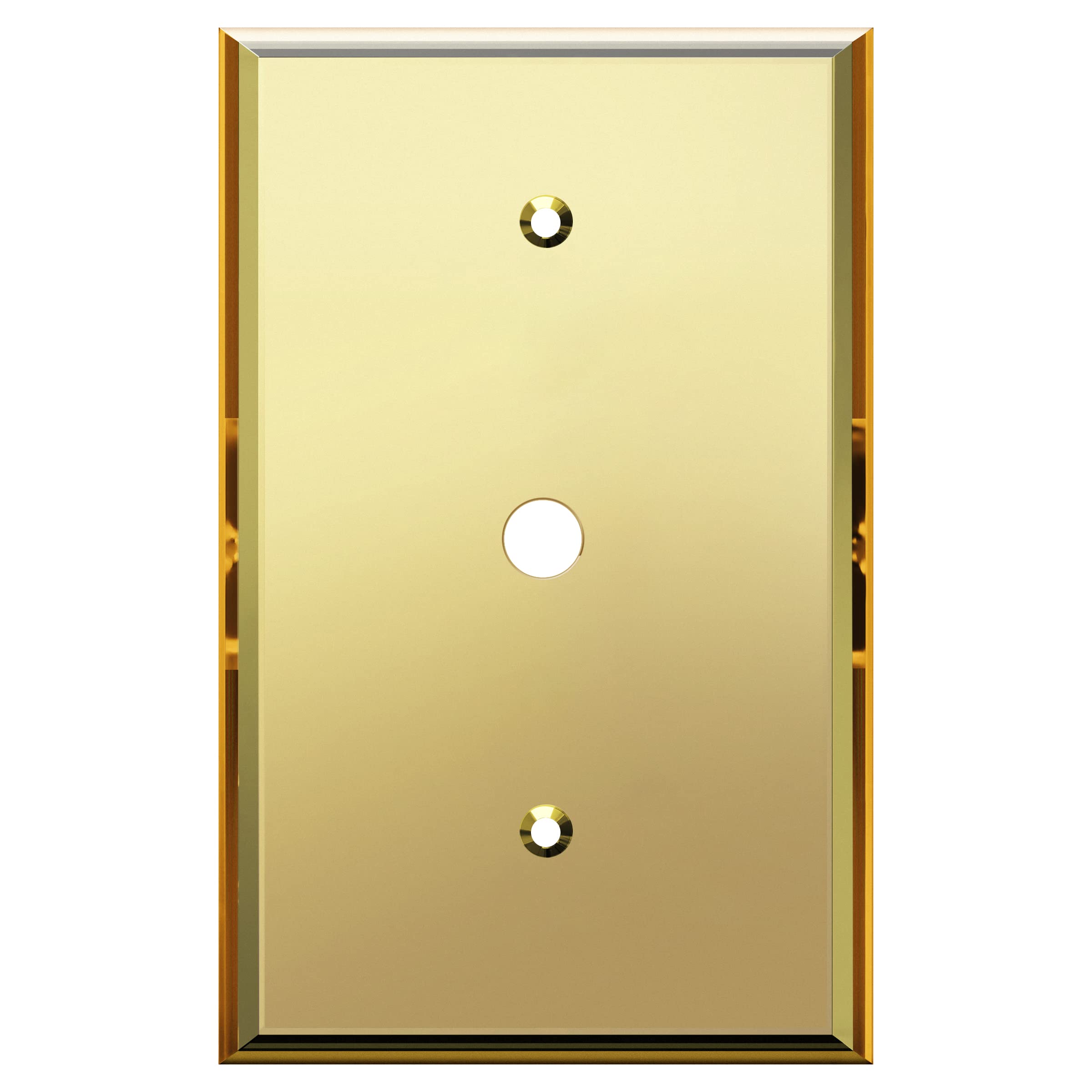 LIDER Reflective Acrylic 0.406" Diameter Hole Phone Cable Wall Plate, Mirrored Cable Plate, Acrylic Glass, Oversized 1-Gang 5.25" x 3.44", LWP-41O-AGD