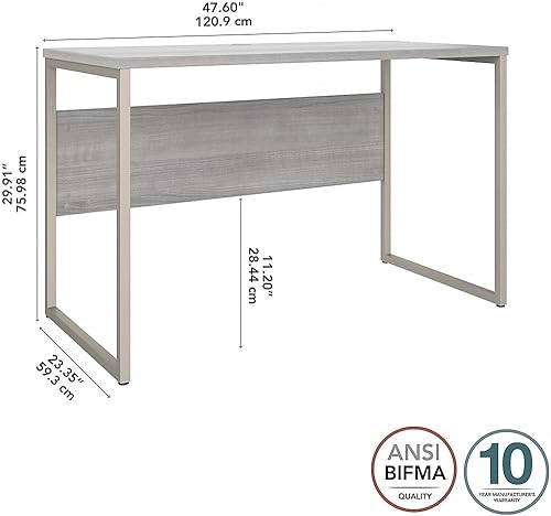Miniatura 3 de Bush Business Furniture Escritorio híbrido para computadora con patas de metal, 48W x 24D, gris platino
