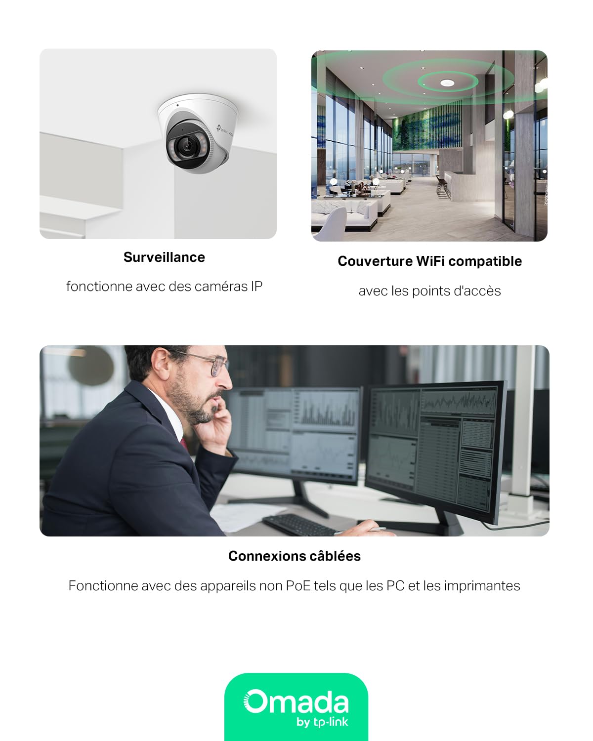 TP-Link ES210GP Easy Switch administrable Omada 10 Ports Gigabit avec 8 Ports PoE+