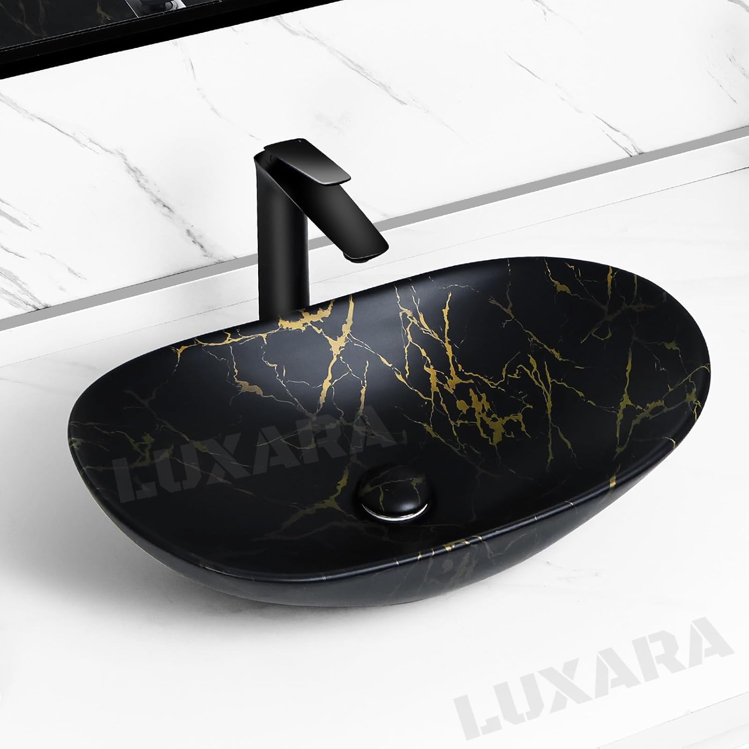 LUXARA Ceramic Wash Basin - Modern Bathroom Sink -3