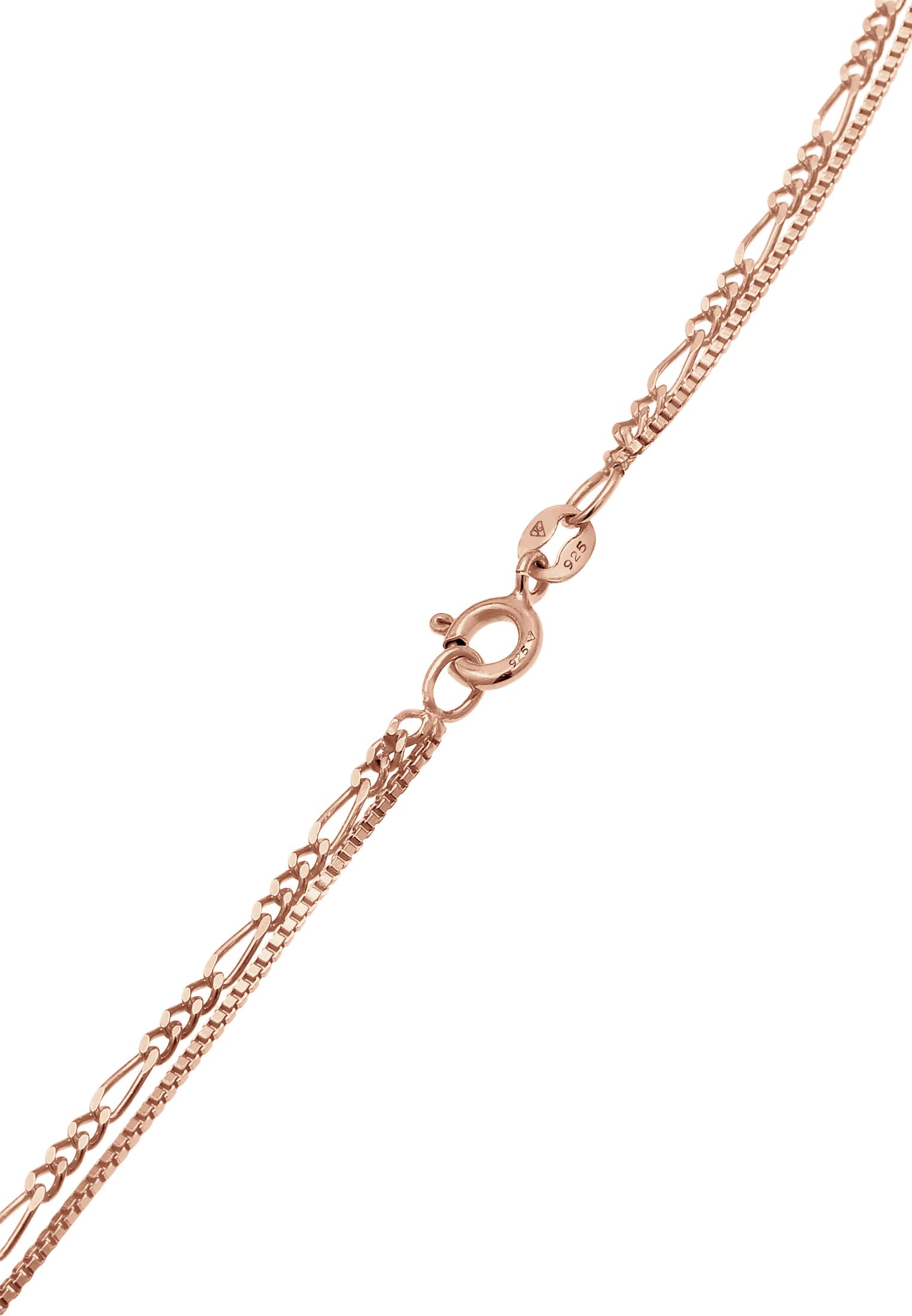 Elli Halskette Damen Layer Plättchen Anhänger Boho 925 Silber | Rosé Vergoldet