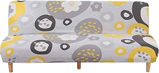 Leisuretime Armless Sofa Slipcover, 3 Seater Sofa Bed Covers Modern Stretch Polyester Spandex Futon Slipcover Protector Folding Couch Sofa Shield Futon Cover