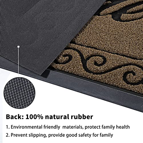 Yimobra welcome door mat, Heavy Duty Sturdy Front Mats for Home Entrance Outdoor Indoor,Non Slip Backing - Image 3