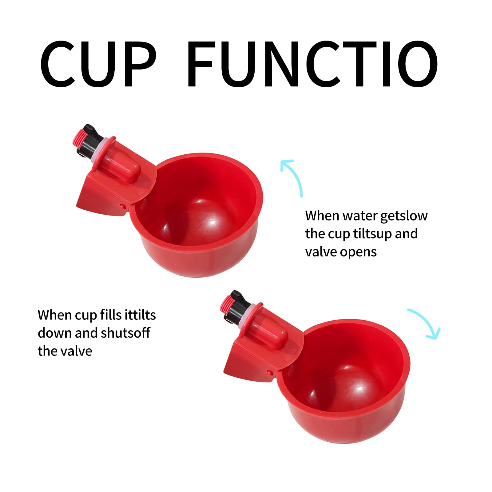 Chicken Water Cups, 8pcs Automatic Chicken Water Feeder, Poultry Waterer Kit Suitable for Chicks, Duck, Goose, Turkey and Bunny, 8-Pack