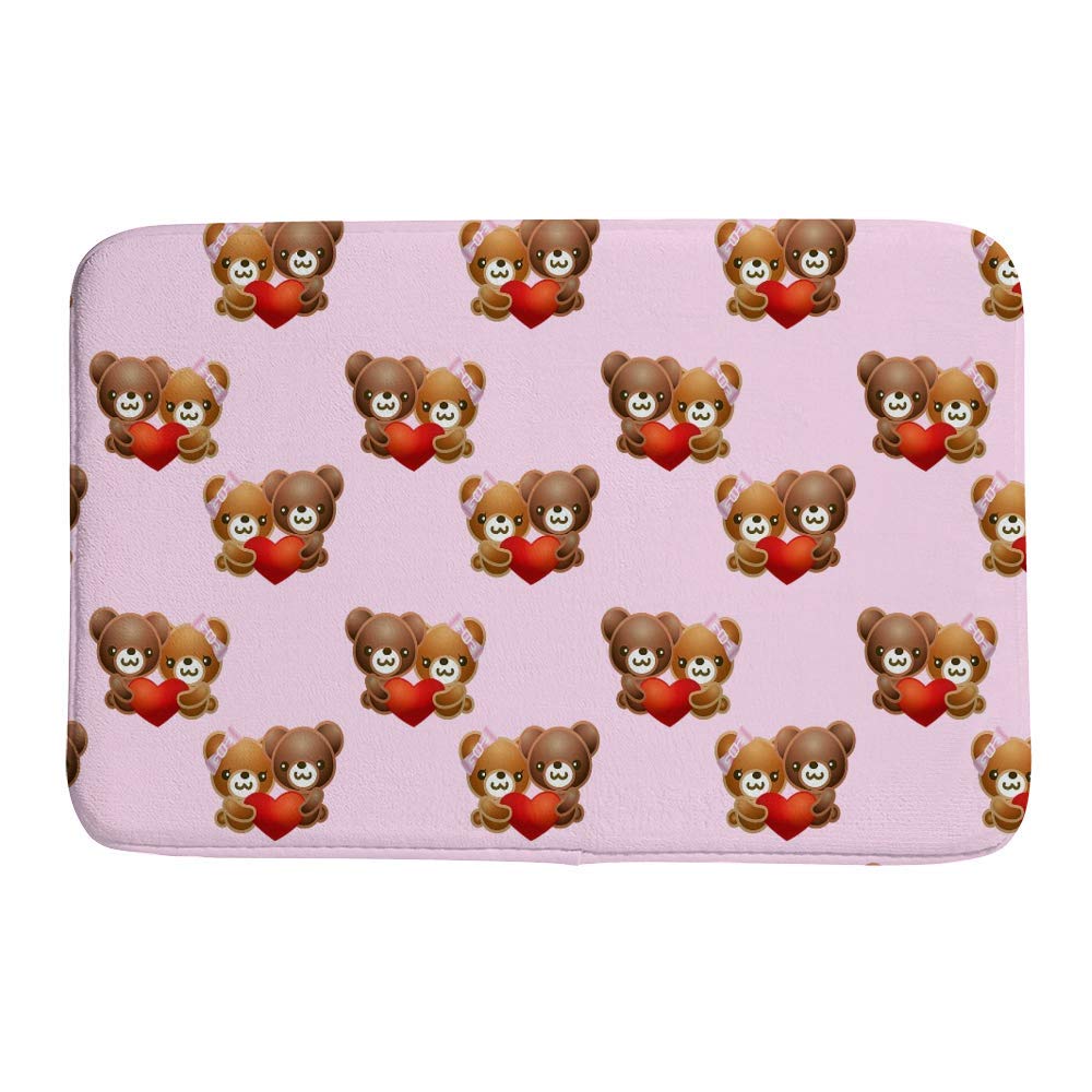 Tapis de bain antidérapant CHEHONG en velours rose corail 78x50 cm