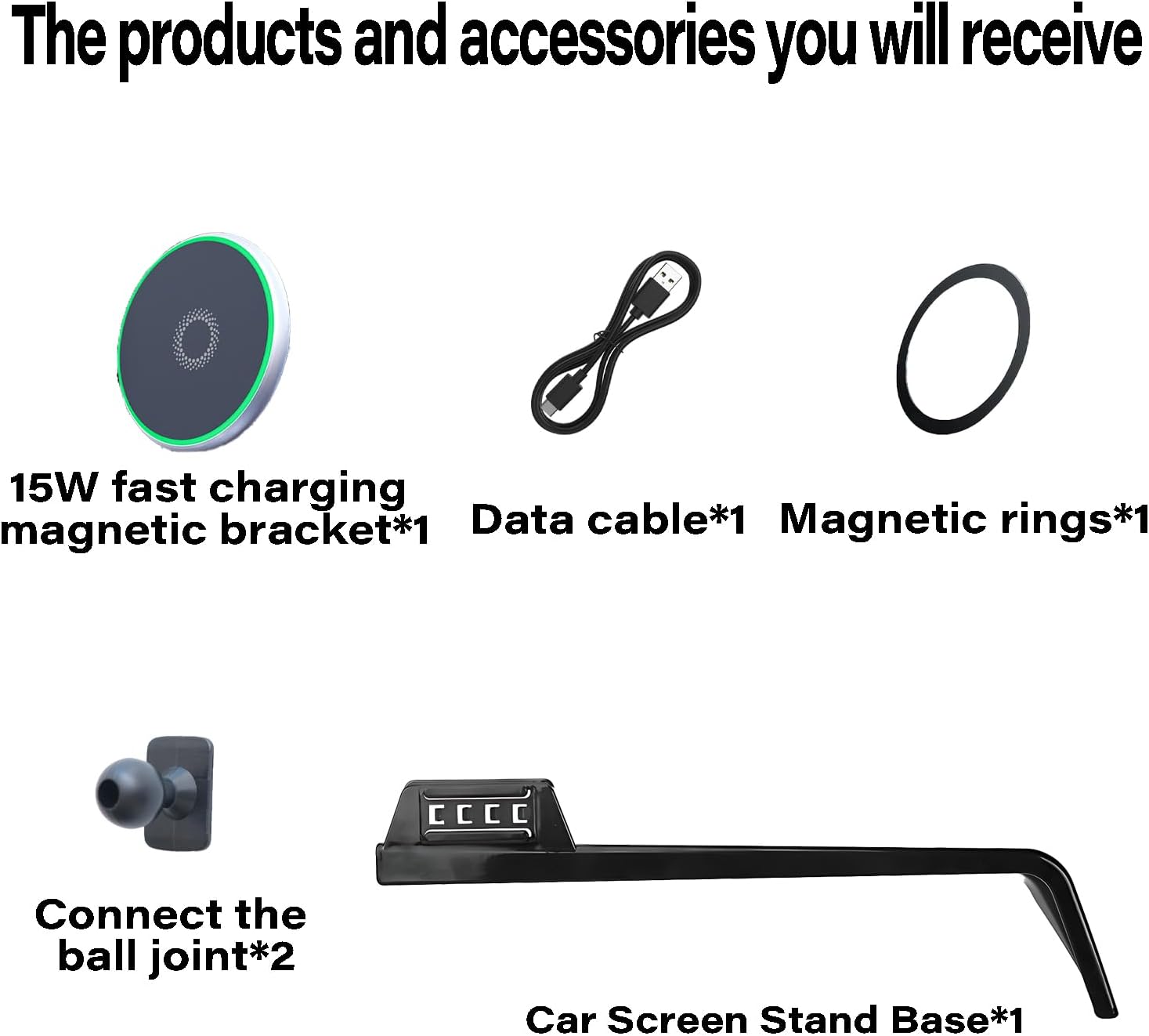 Car Phone Holder for VW GTI/VW Golf R 2022-2024 Accessories Apply to 8.25/10 Inch Touch Screen 15W Fast Wireless Charger Screen Fixed Clip Cell Phone Mount Hands-Free 360 Degree Rotation