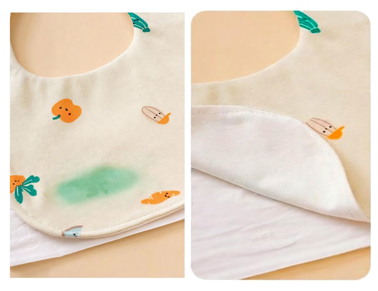 SLOSH Bavaglini Bavaglino Impermeabili Impermeabile Neonato Cotone Neonati Neonata Baby Pappa Morbidi Panno Per Ruttino Assorbenti Burp Lavabile - 4