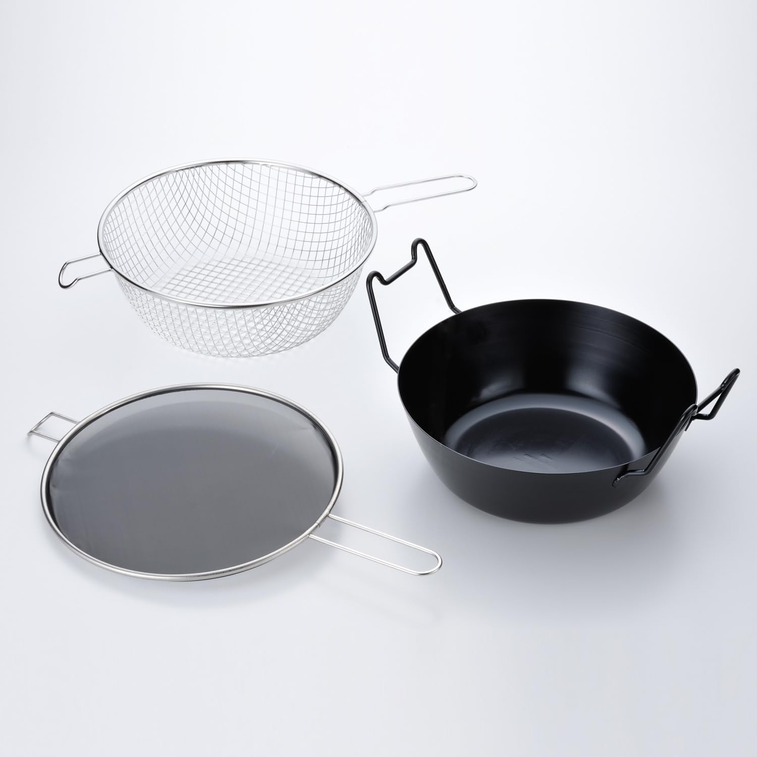 【新品未使用】La base ラバーゼ 揚げ鍋 28㎝　3点セット 和平フレイズ ラバーゼ 揚げ鍋 28cm 3点セット 有元葉子 油きり