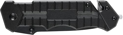 Miniatura 2 de Performance Tool W9356 - Cuchillo de bolsillo con hoja tanto negra con cortador de cinturón de seguridad y rompedor de vidrio, longitud total