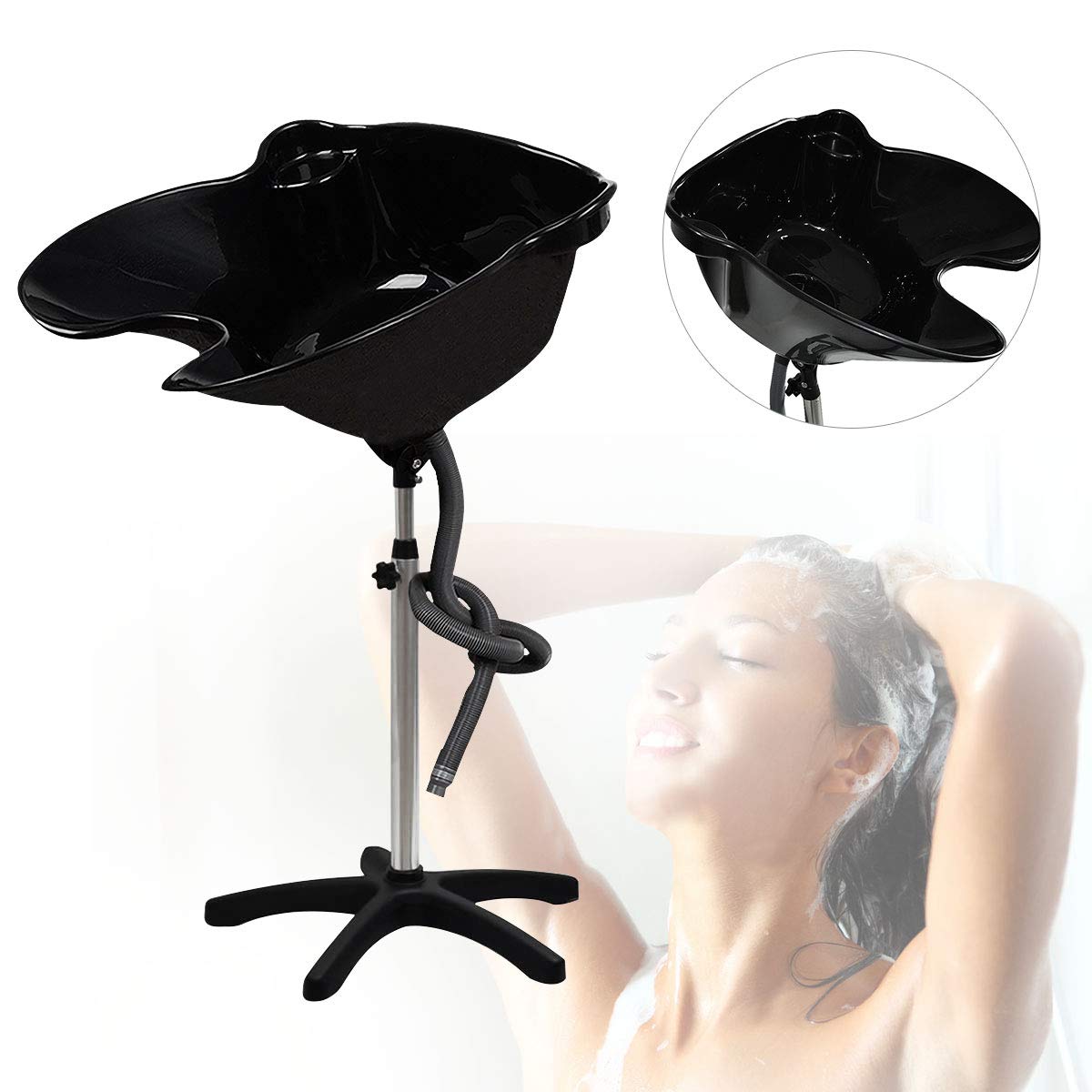 Waschen de Frisur Bassin Shampoo Waschbecken Spüle tragbar Mobile verstellbar Friseur Becken Salon Barber