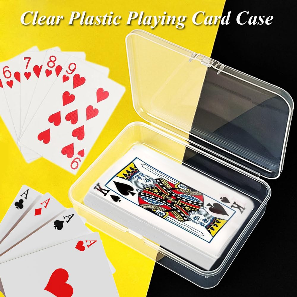 Clear Plastic Playing Card Case Set - 4Pcs Blank Playing Card