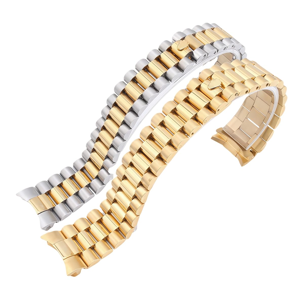 Bracciale Orologio Acciaio Inox Massiccio 13mm 17mm 20mm 21mm Estremità Curve, Cinturino Polso Metallo Donna per Rolex Oyster Perpetual Datejust