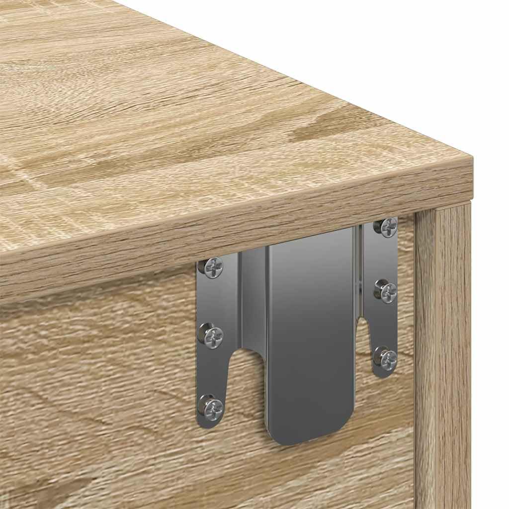 vidaXL Estante de Pared con cajones Madera contrachapada Roble Sonoma, Estante de Pared con gabinete, gabinete de Almacenamiento montado en la Pared, Unidad de Almacenamiento de Pared