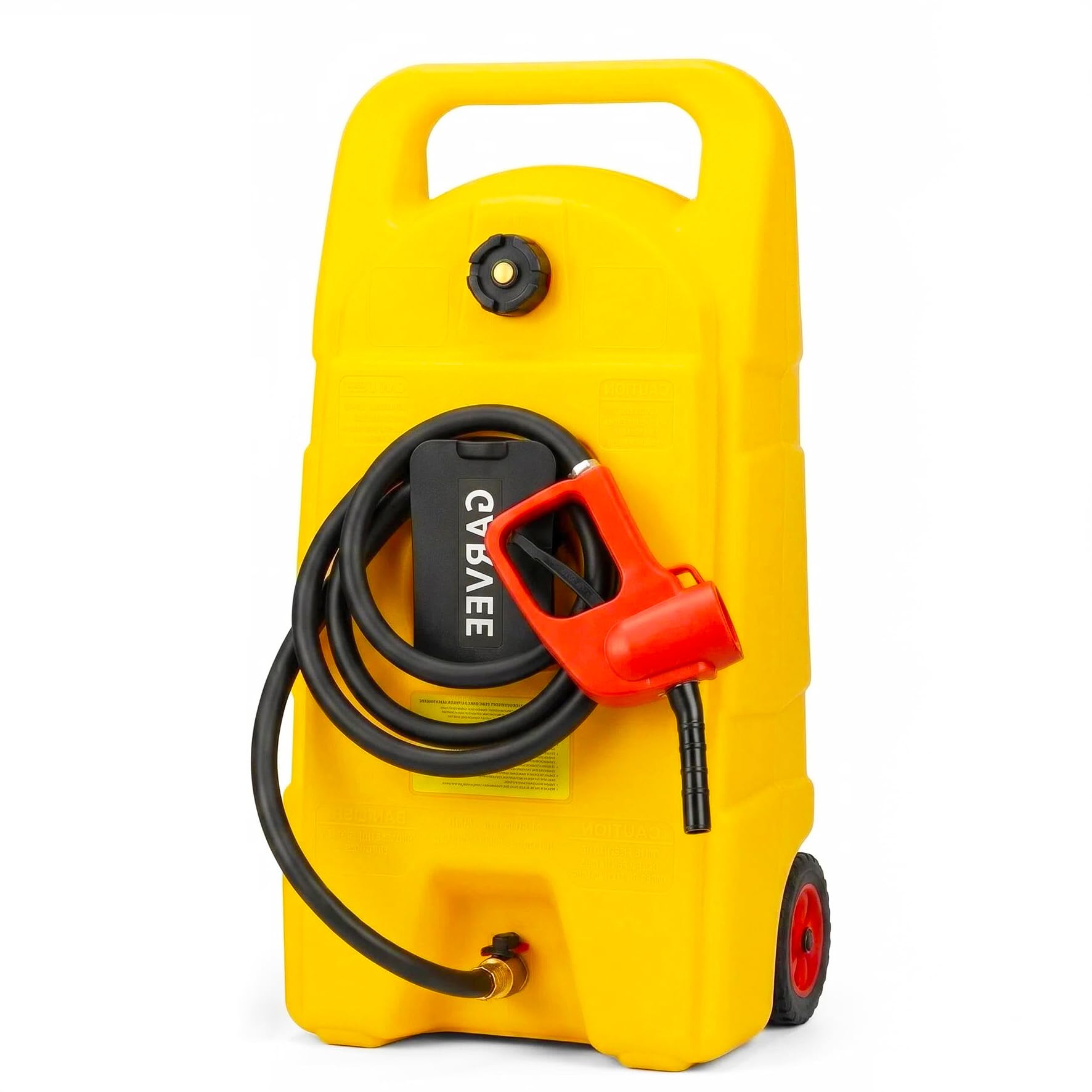 Garvee Slim 15 Gallon Portable Gas Tank with Manual Transfer Pump&amp;10FT Hose