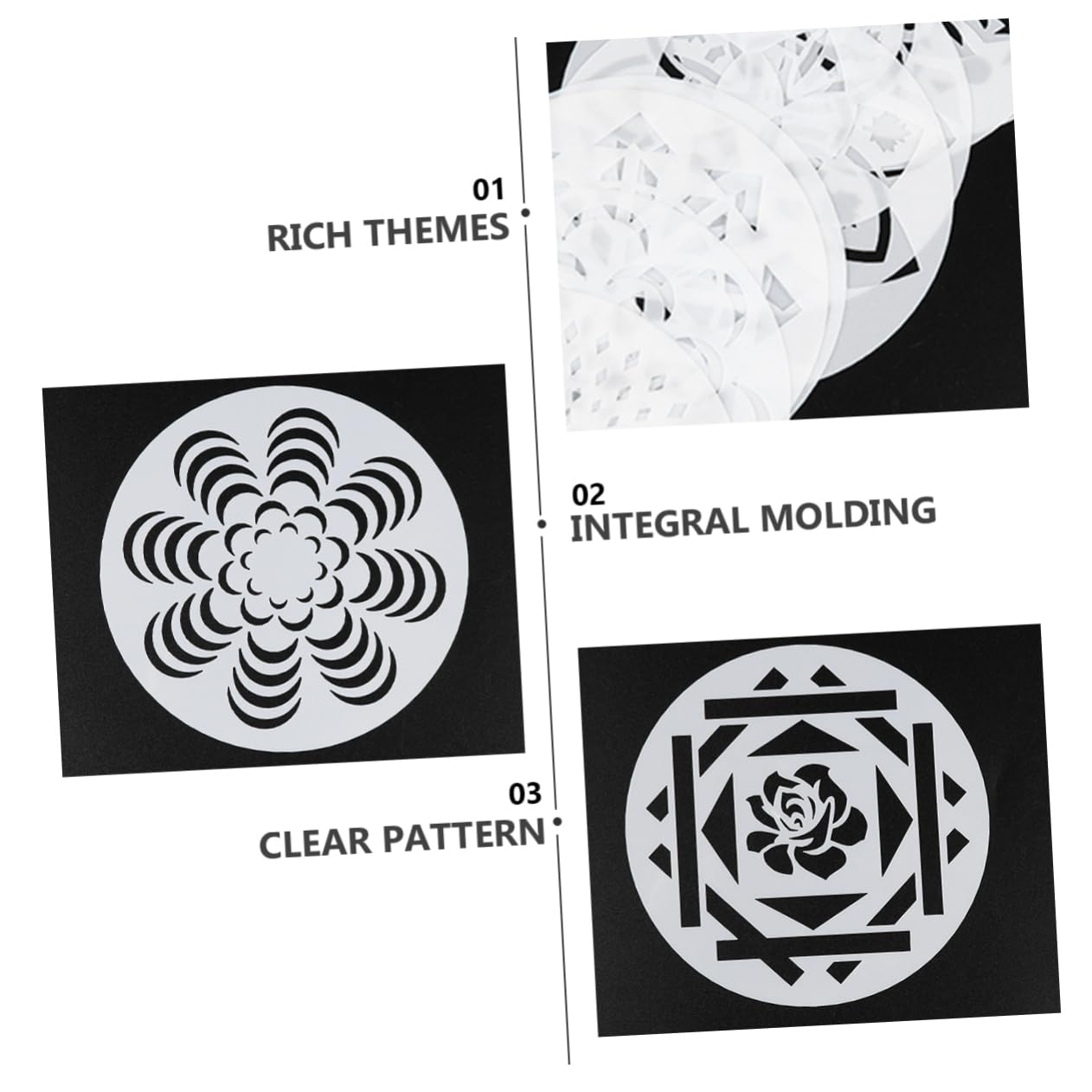 EXCEART 126pezzi Stencil per Pittura Mandala Template Pet Flessibile per su Superfici Piane per Decorazioni su Mobili Pavimenti e Tela