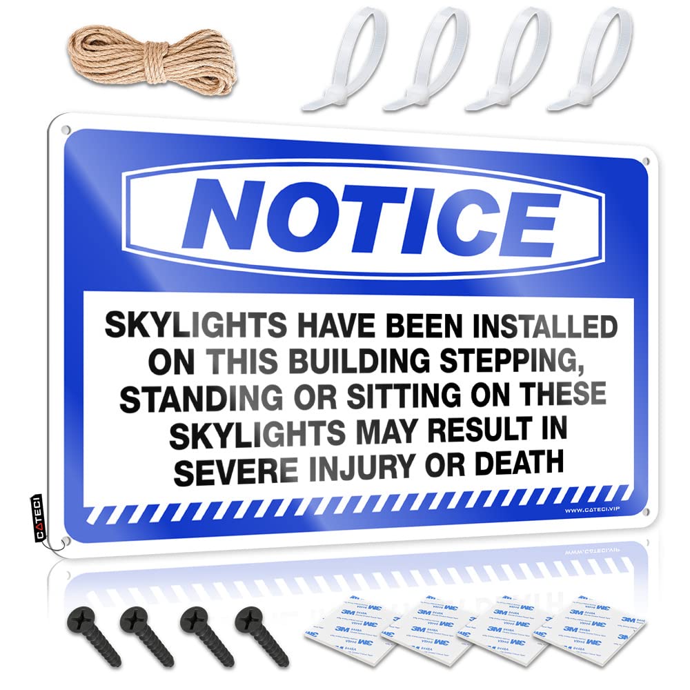 Klimora One Color Bath Towel Notice Skylights Have Been Installed On This Building Tin Sign White Bath Towels Gym Towels(30X40cm)