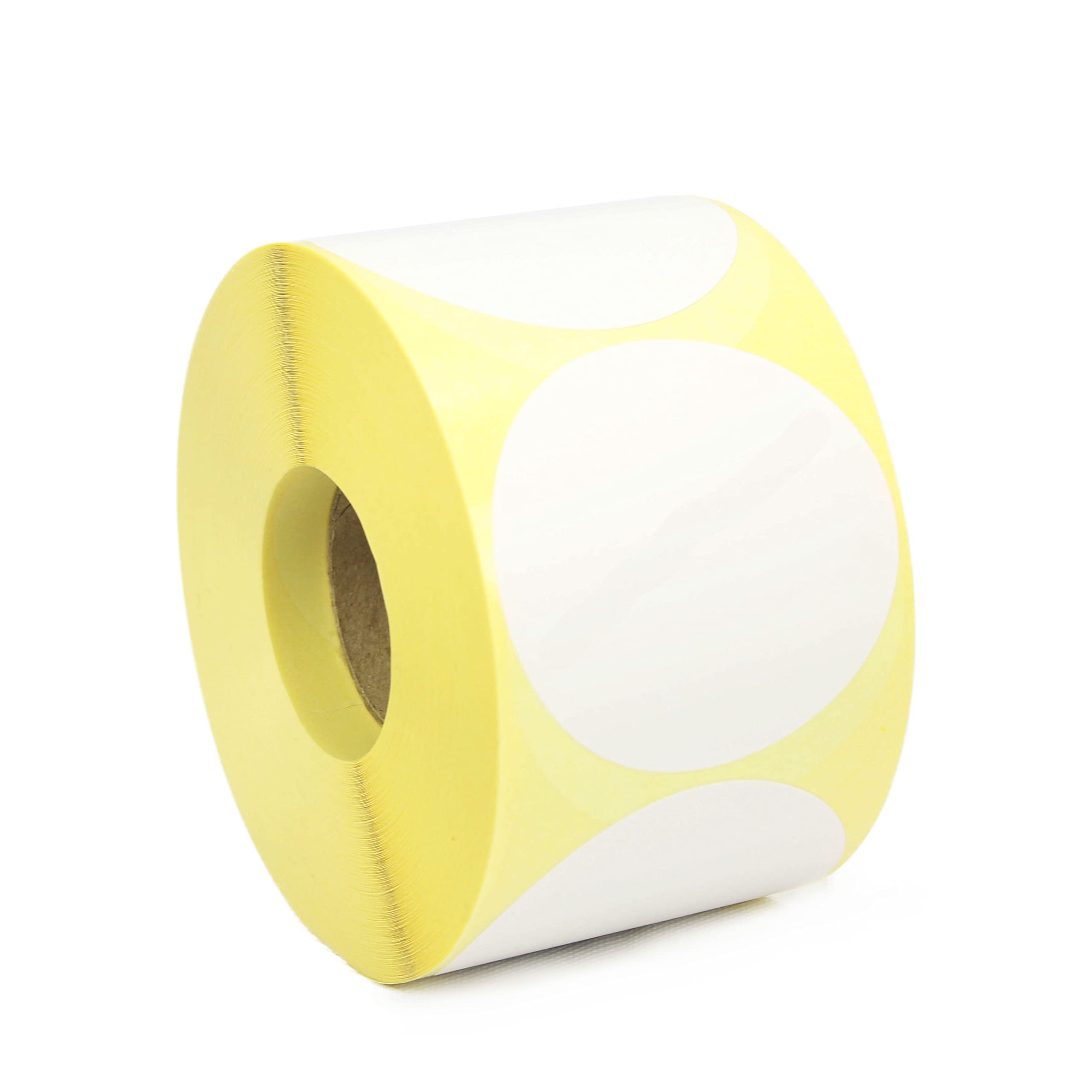 Label Metrics - 73mm Diameter Direct Thermal White Circle Labels/Stickers - Permanent Adhesive (20,000 Labels)