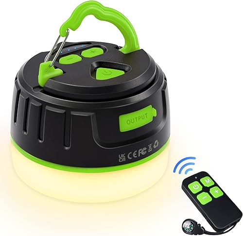 Luces LED para campamento, recargables, luces colgantes para tienda de campaña, 1000 lm hasta 150 horas de funcionamiento, banco de energía 5200