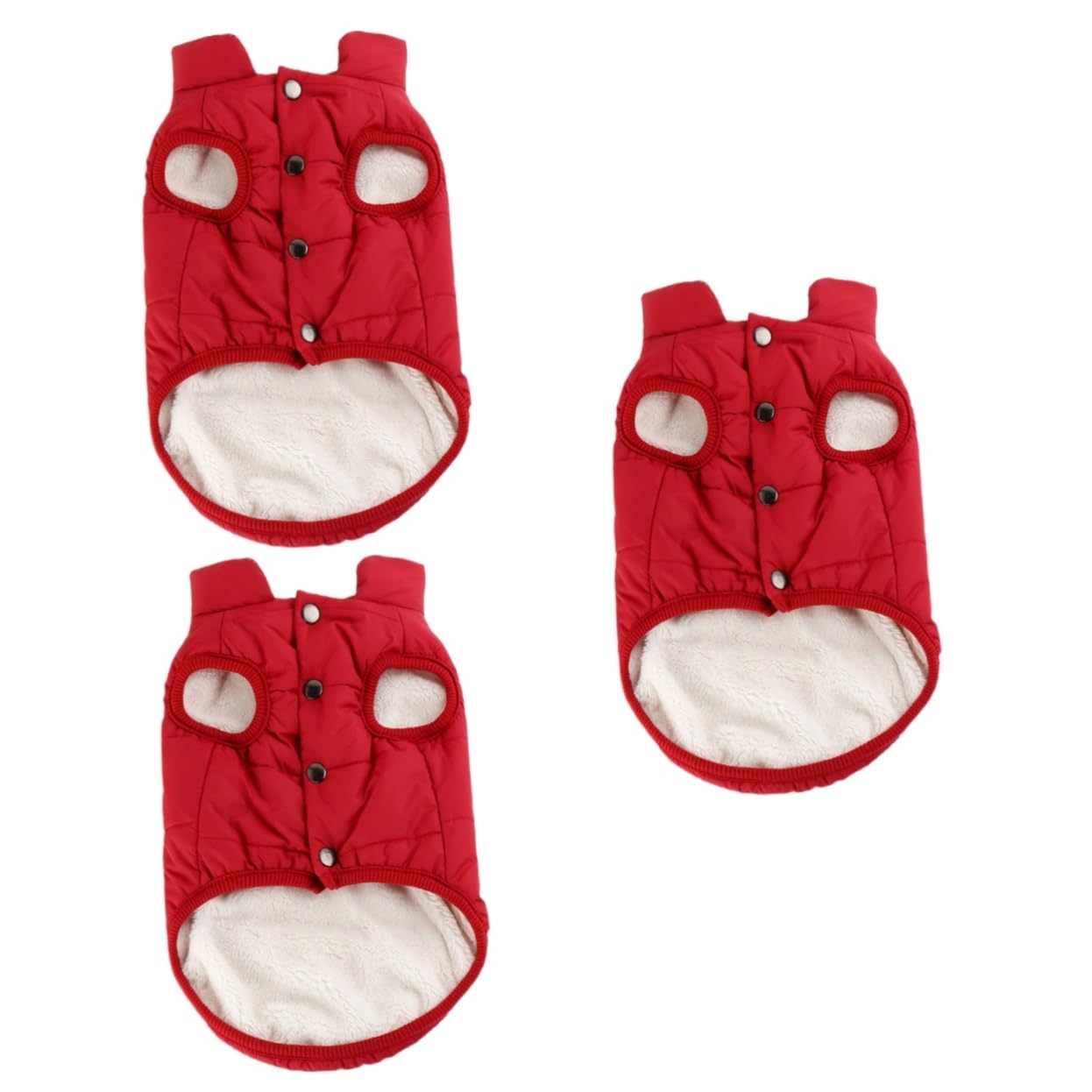 Vêtements d'hiver pour chiens Housoutil : lot de 3 manteaux chauds en coton rouge taille S