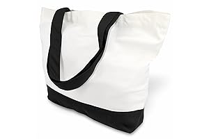 TOPDesign Cotton Canvas Tote Bags Super Strong Reusable Grocery Bags