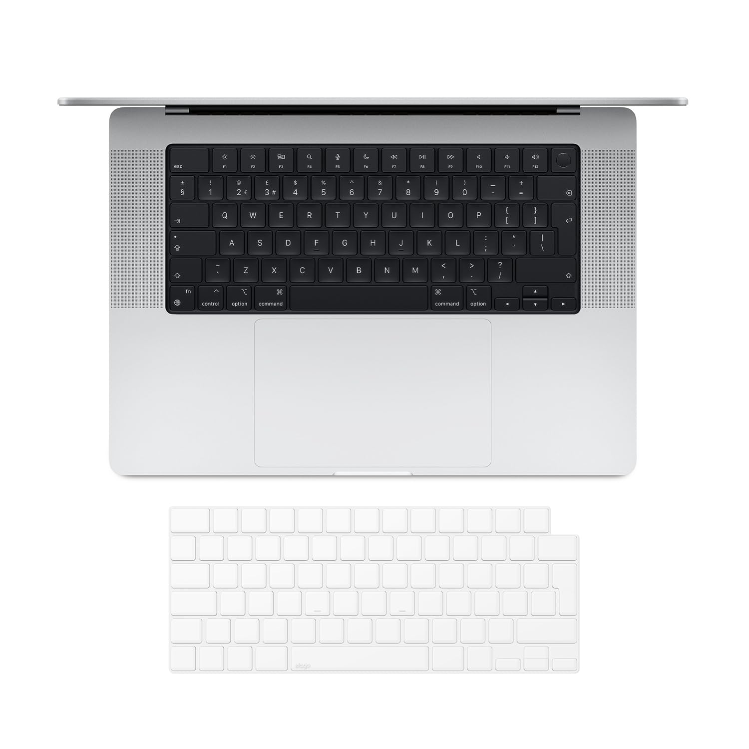elago Funda de Teclado de TPU Ultrafina Premium Compatible con MacBook Pro (M5/M3/M2/M1) 14"&16", MacBook Air (M5/M2) 13"&15", MacBook Neo (A18 Pro) 13” con Touch ID (Diseño UK/EU)