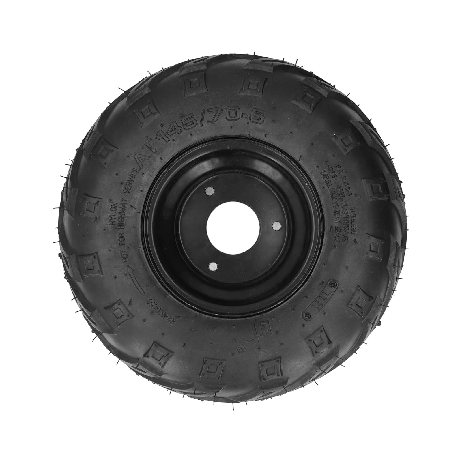 Pneumatico Tubeless 145/70-6 con Cerchio in Gomma da 6 Pollici Universale per Go Kart UTV Quad Bike (Headerbs)