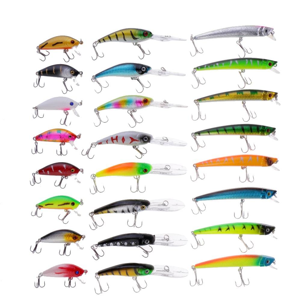 24 szt. zimowych przynęt wędkarskich na lód, zestaw 3D Eyes Minnow Woblery przynęty z 2 haczykami, realistyczny design, różne kolory, dla entuzjastów wędkowania