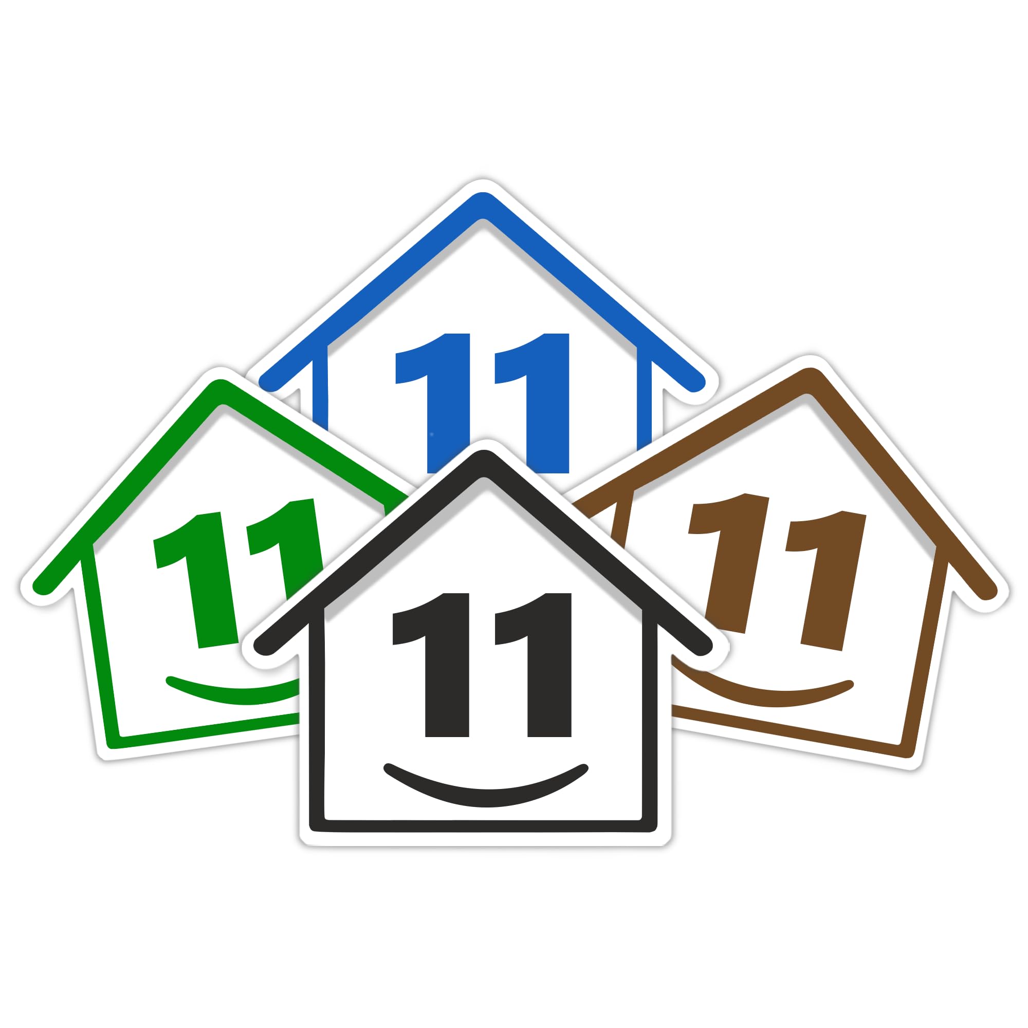 4 x Bin Numbers for Wheelie Bins, 1-99, 15cm ‘Happy House’ Colour Design Dustbin Stickers, Easy Application Stick On Number Stickers - Weatherproof Self Adhesive Vinyl – Blue, Black, Green, Brown (25) — view 31