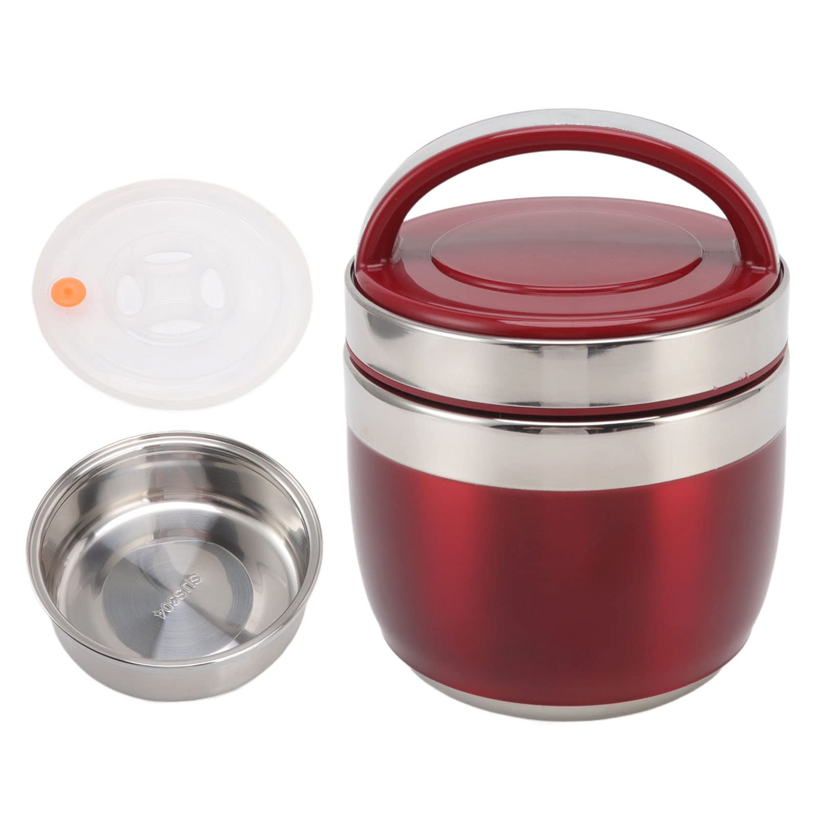 Boîte à Isolée en Acier Inoxydable 1,2 L, pour Enfants et Adultes, Voyage Pique-nique 304, Matériau Haute densité (Rouge)