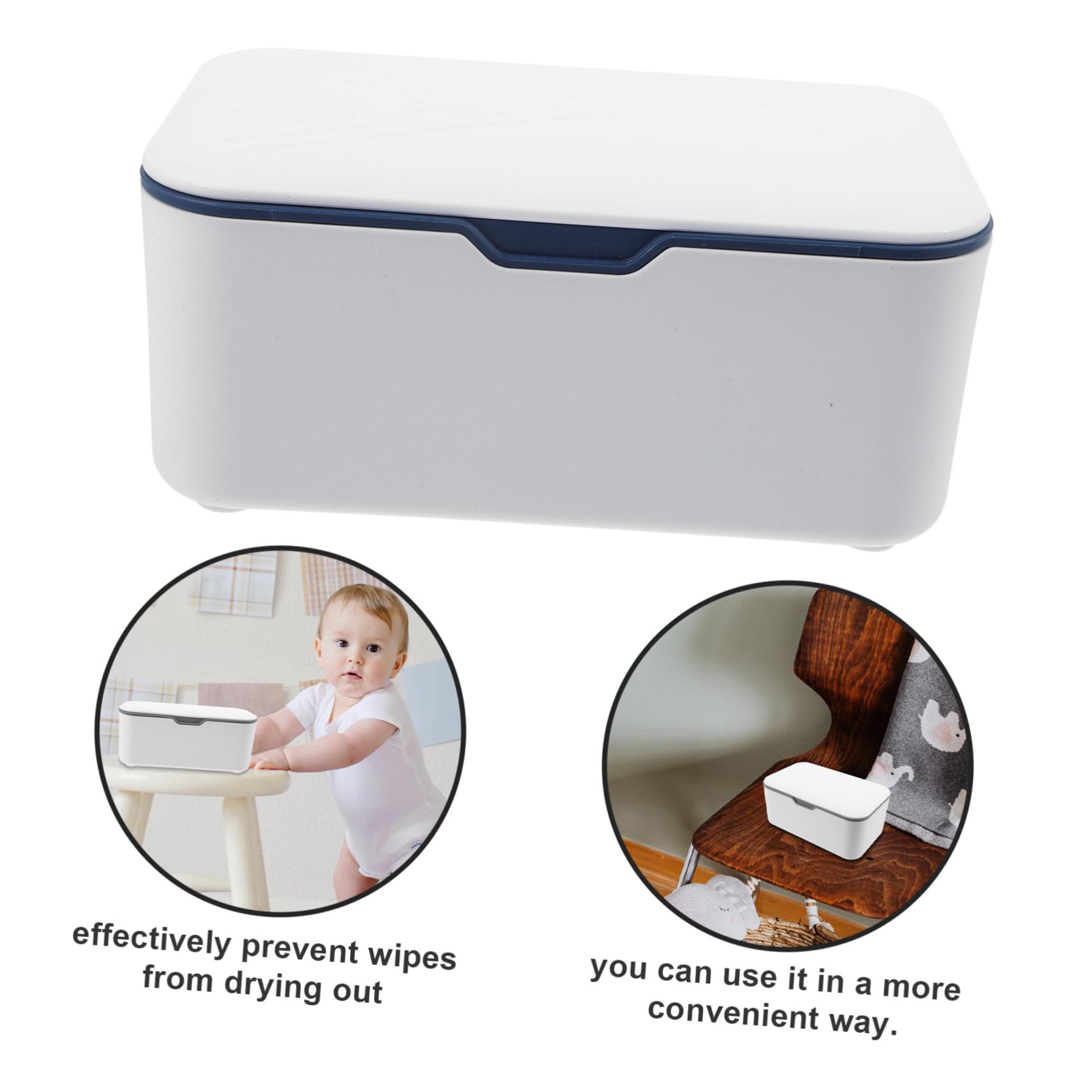 Boîte de Lingettes pour Bébé Portable, Lot de 2, Plastique Bleu