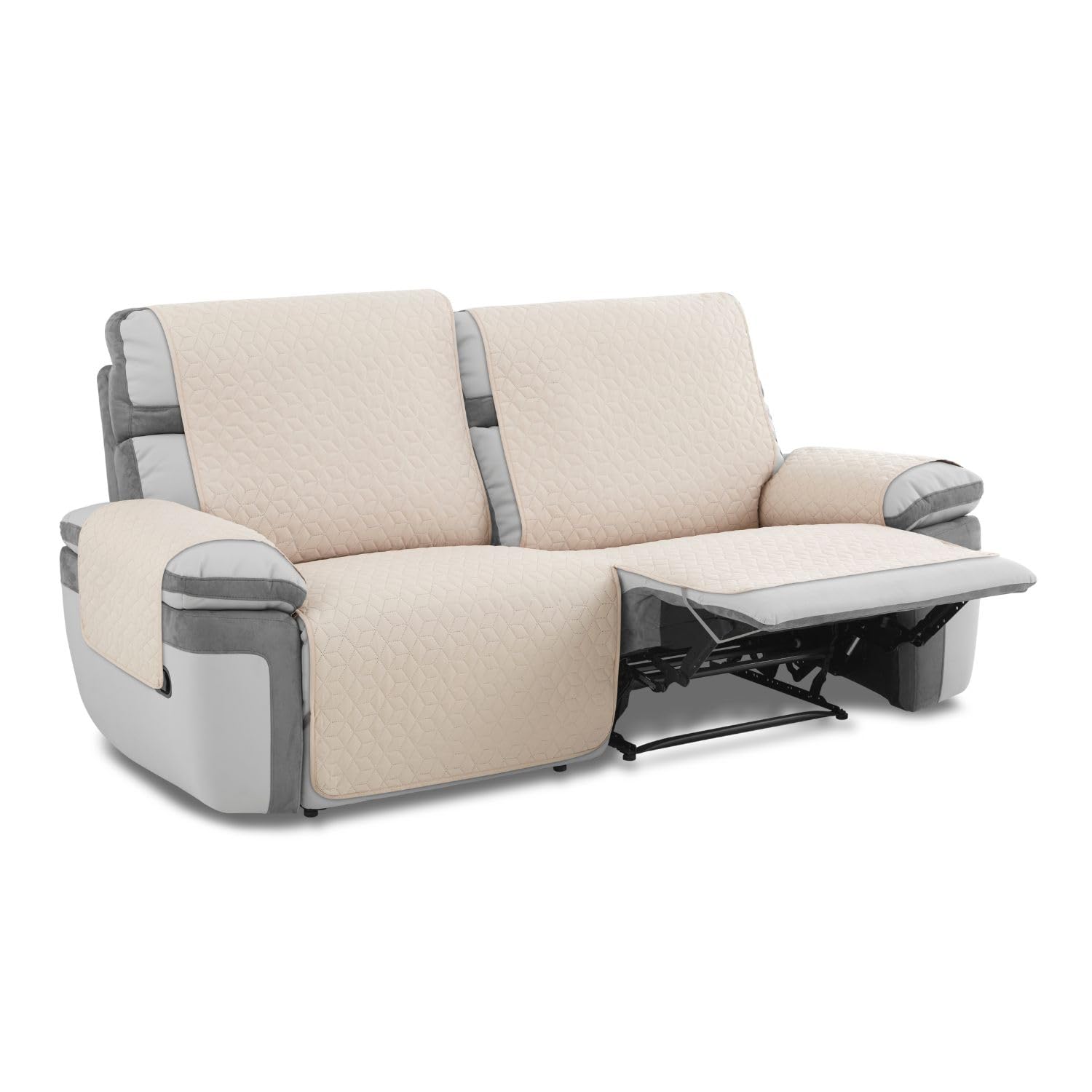 MAXIFUNDAS | Cubre Sofá Relax Slam | Color Beige | 2 Plazas | Acolchado, Reversible, Antideslizante y Repelente a Líquidos | Ideal para Hogares con Mascotas y Niños OEKO-TEX STANDARD 100