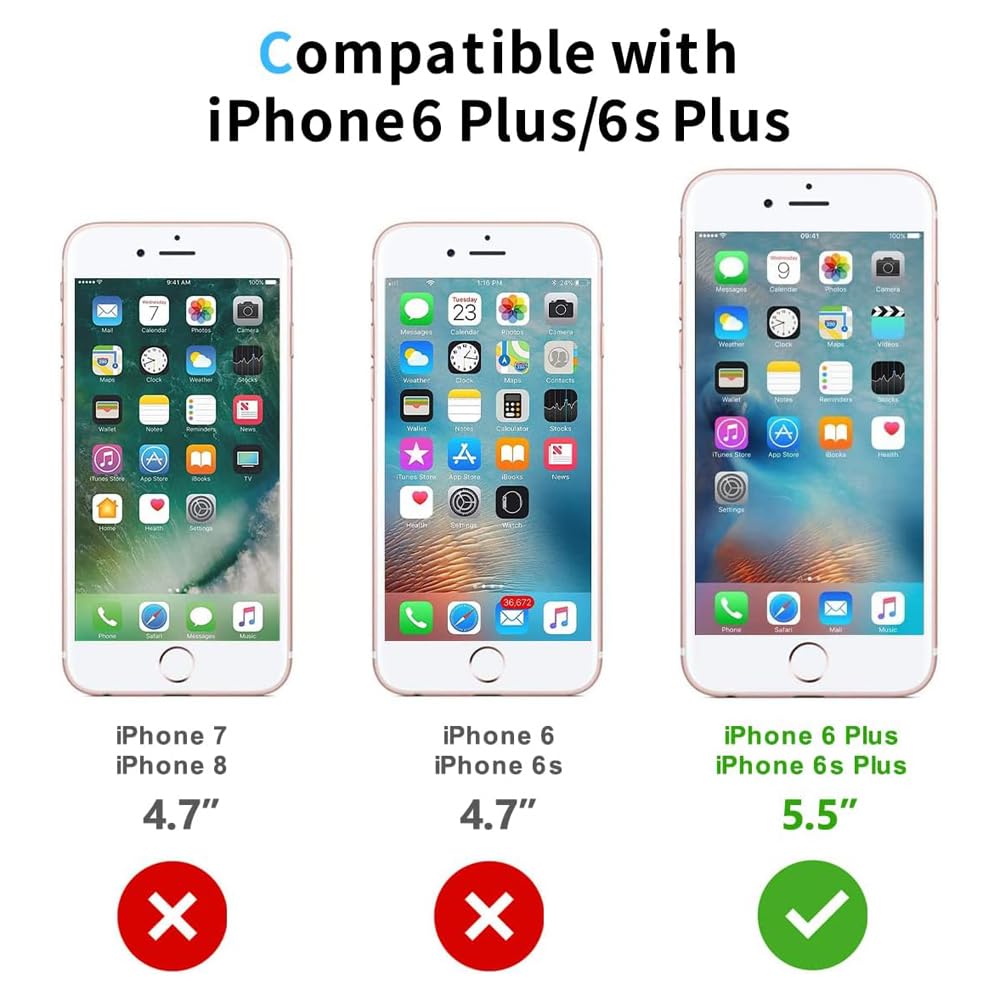 gueche Custodia per iPhone 6 Plus e iPhone 6S Plus, anti giallo