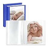 Small Photo Album 3-Pack 4 x 6 Photo Book Album, Each Picture Book Holds 52 Photos Mini Photo Book with Customizable Cover, Postcard Album, Baby Photo Albums (Blue)