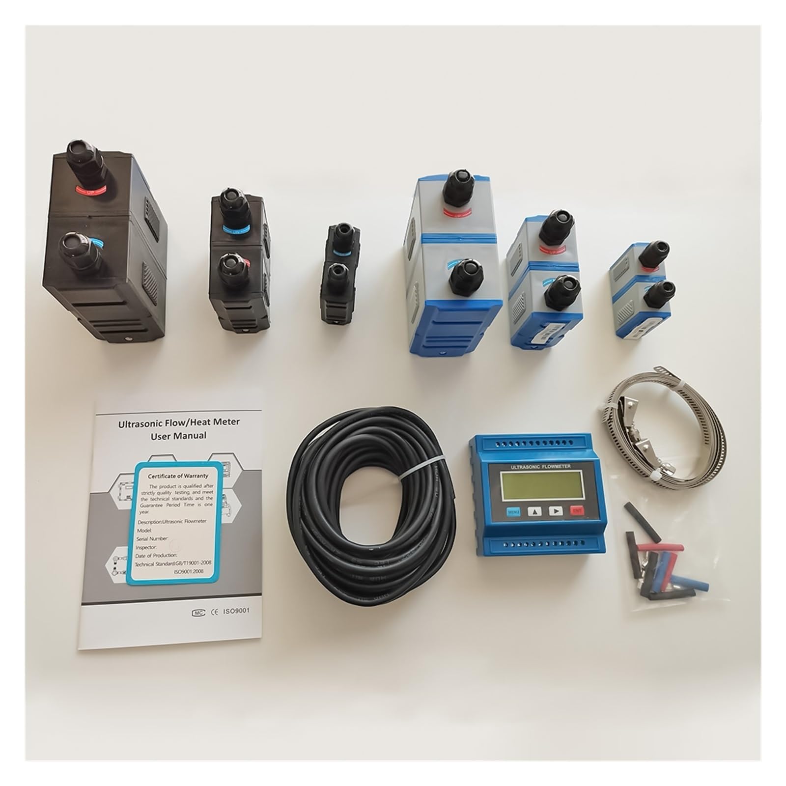 Wasserdurchflussmesser TUF-2000M Ultraschall-Wasserdurchflussmesser, TS-2/TM-1/TL-1 Wandler, digitaler Flüssigkeitsdurchflussmesser for Metall- oder PVC-Kunststoffrohre(Host plus TS-2 TM-1)
