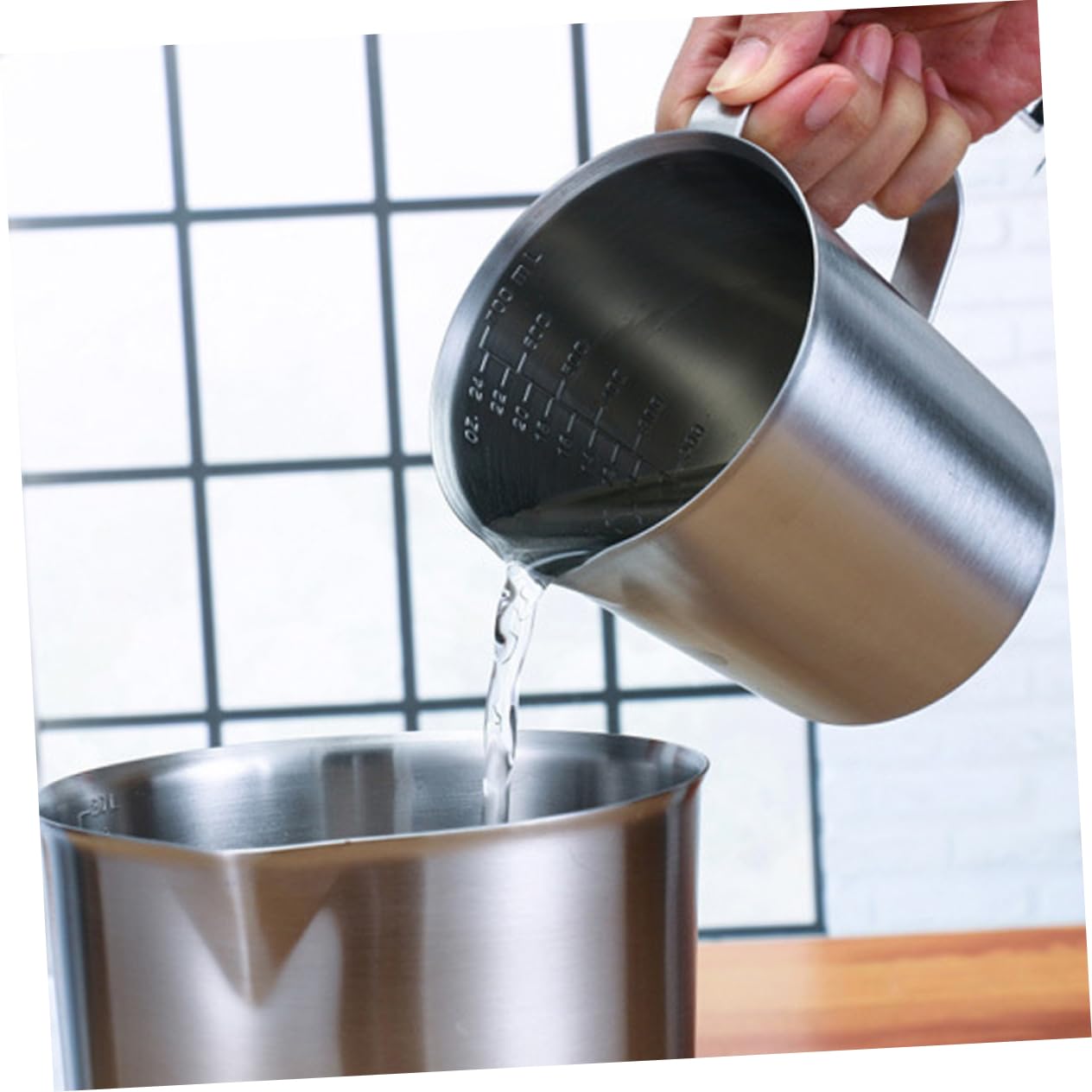 Tasse à Mesurer en Acier Inoxydable 1500ml Argenté