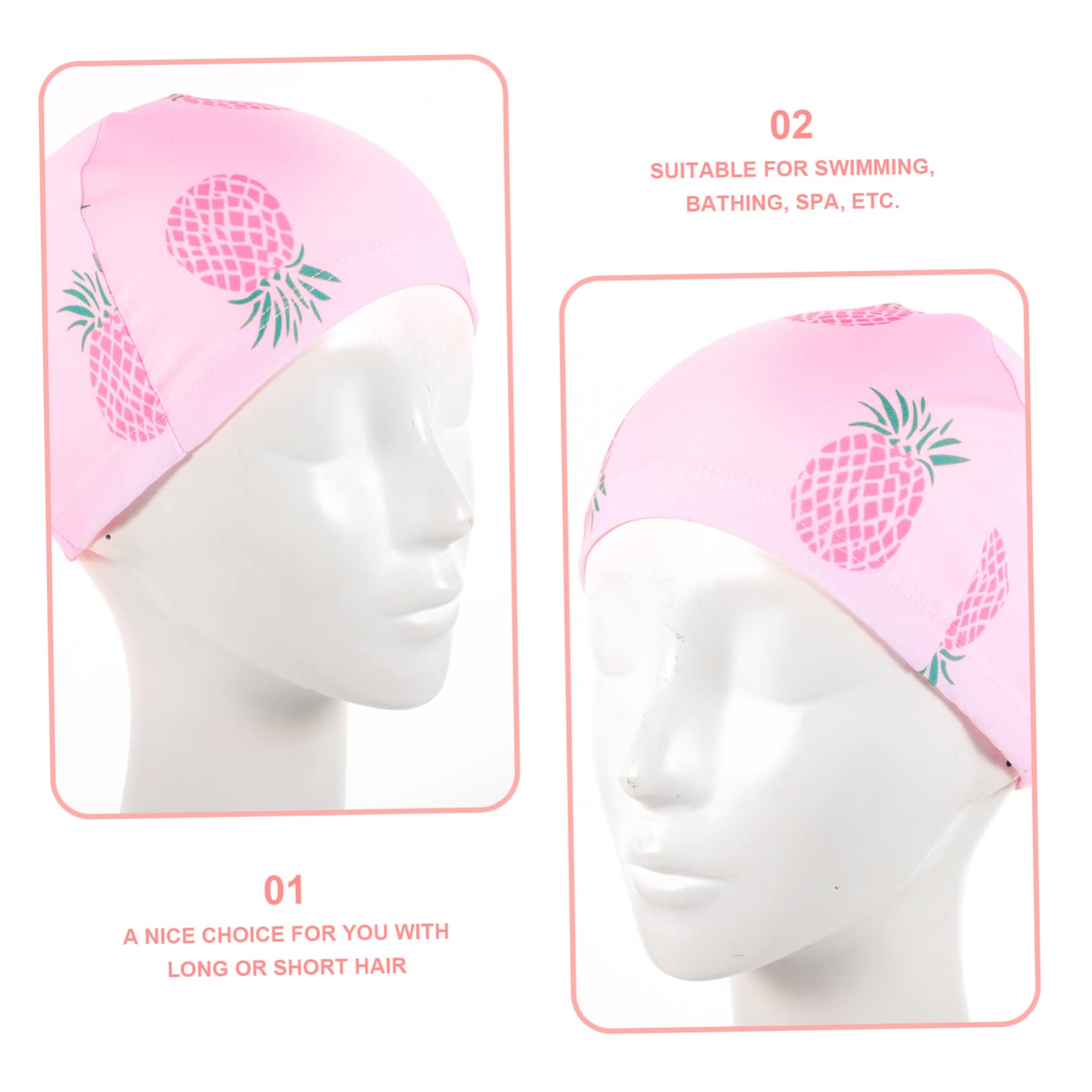 POPETPOP Gorro De Natación Flexible para Gorro Elástico Y Transpirable con Diseño De Piña para Natación Y Baño Protección para Cabello para