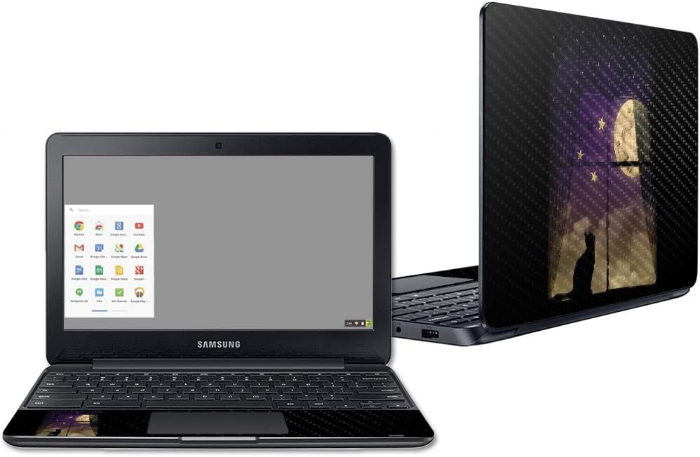 MightySkins Carbon Fiber Skin for Samsung Chromebook 3 11.6" - Fabulous Flamingo | Protective, Durable Textured Carbon Fiber Finish | Easy to Apply, Remove, and Change Styles | Made in The USA
