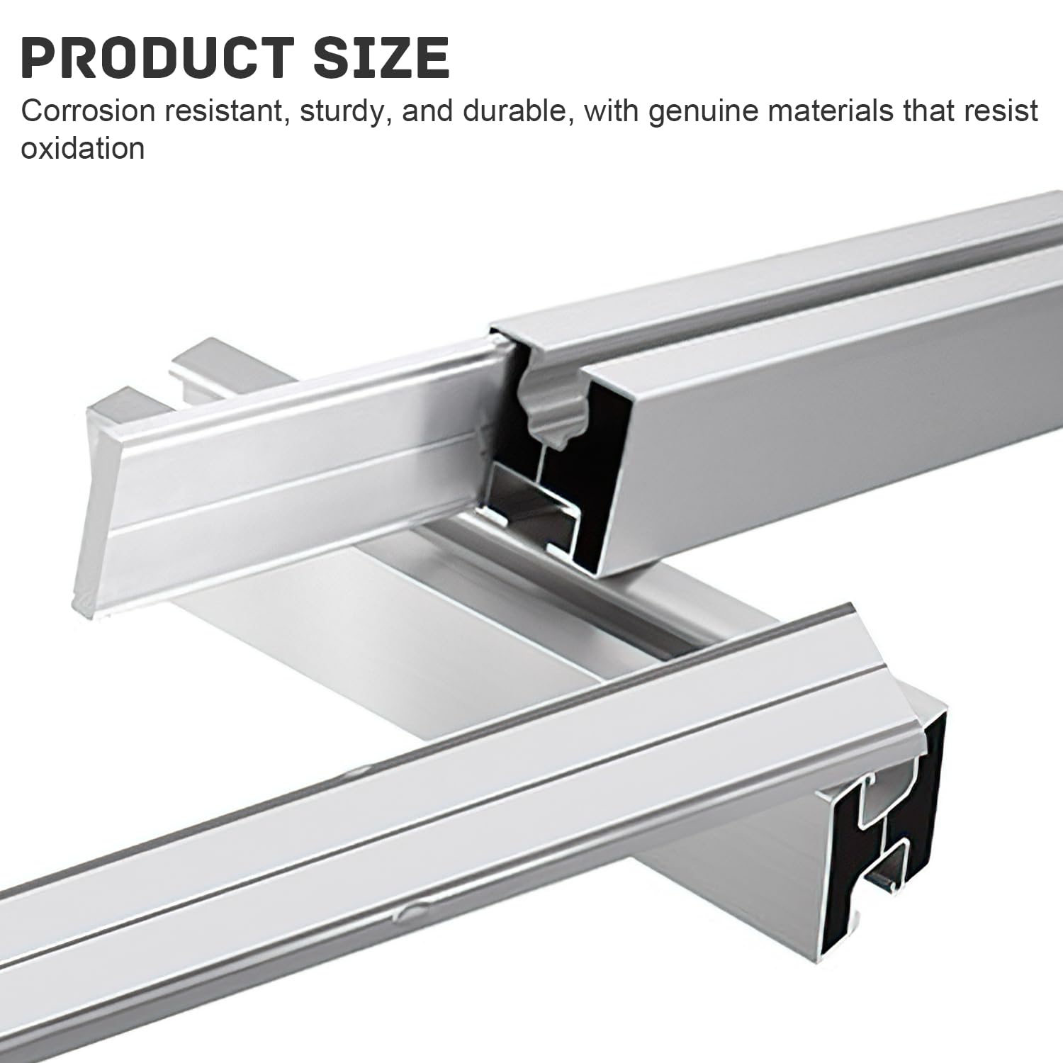 10 Stück Solar Schiene Photovoltaik Verbinder, Korrosionsbeständig und Langlebig, Schienenverbinder zur Montage Aluprofil 40x40 mm, Verlängerungen für Aluminiumprofile für PV-Anlagen (Silber)