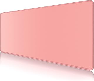 Dapesuom Large Gaming Mouse Pad, Extended Mousepad with Stitched Edges, Water Resist Keyboard Pad with Non-Slip Base, Big XXL Mousepad Desk Mat for Gamer, Laptop, Office, 31.5x15.7in, Rose Pink