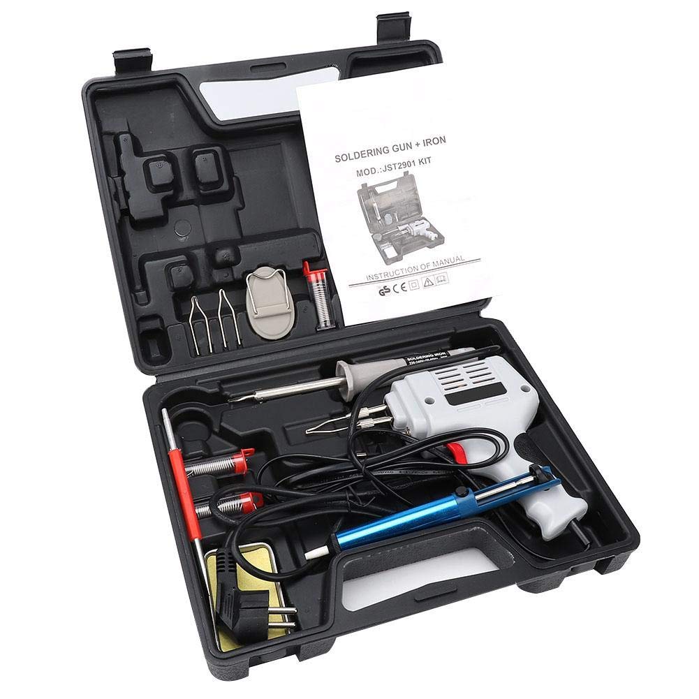 Lötpistolen Set, ABS-Schale Kupferkern Lötkolben & Lötpistolen Kit EU Stecker 250V mit Kupferheizkern